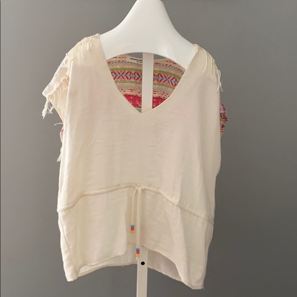 Multicolored tassel blouse